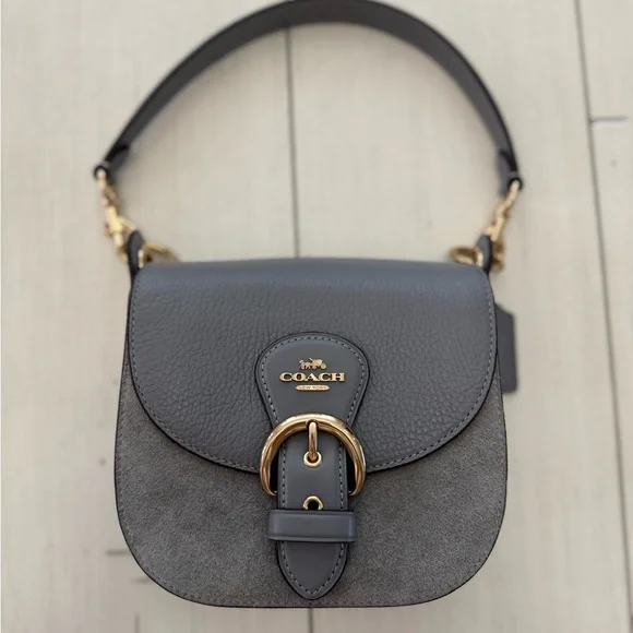 Coach Gray Crossbody Bag with Gold Hardware - Picture 3 of 13